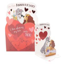 Disney Lady & the Tramp Pop Up Anniversary Card